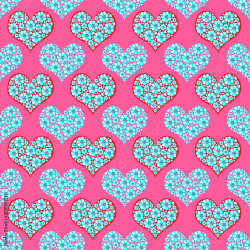 Seamless pattern with hearts. Holiday background design.