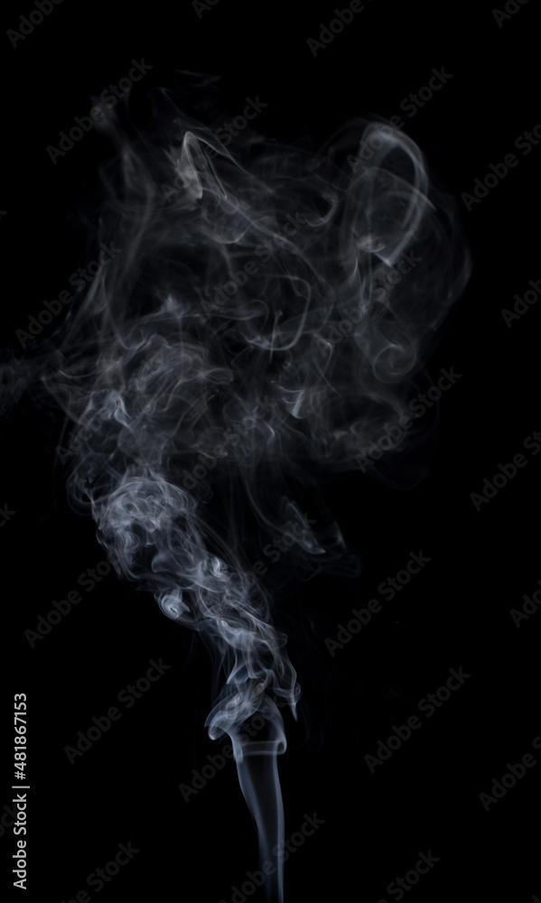 Abstract white smoke shape over black. Isolated Abstract white smoke shape over black. Isolated