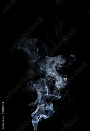 Abstract smoke on black background. White smoke isolated.
