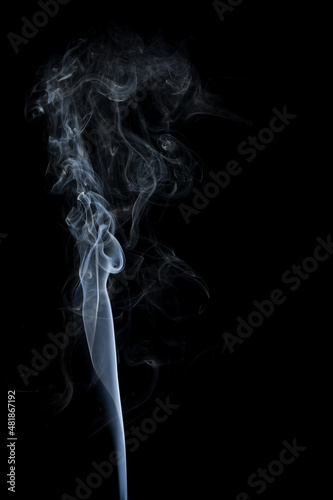 White smoke on a black background. ISOLATED