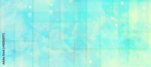 Abstract turquoise aquamarine pastel bright watercolor painted paper texture background,Abstract blue geometric background for wallpaer,decoration,cover,weeding card, and design.