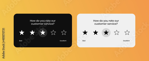 Customer Feedback Survey Vector UI Design Concept. Five Star Feedback Rating User Interface Widget