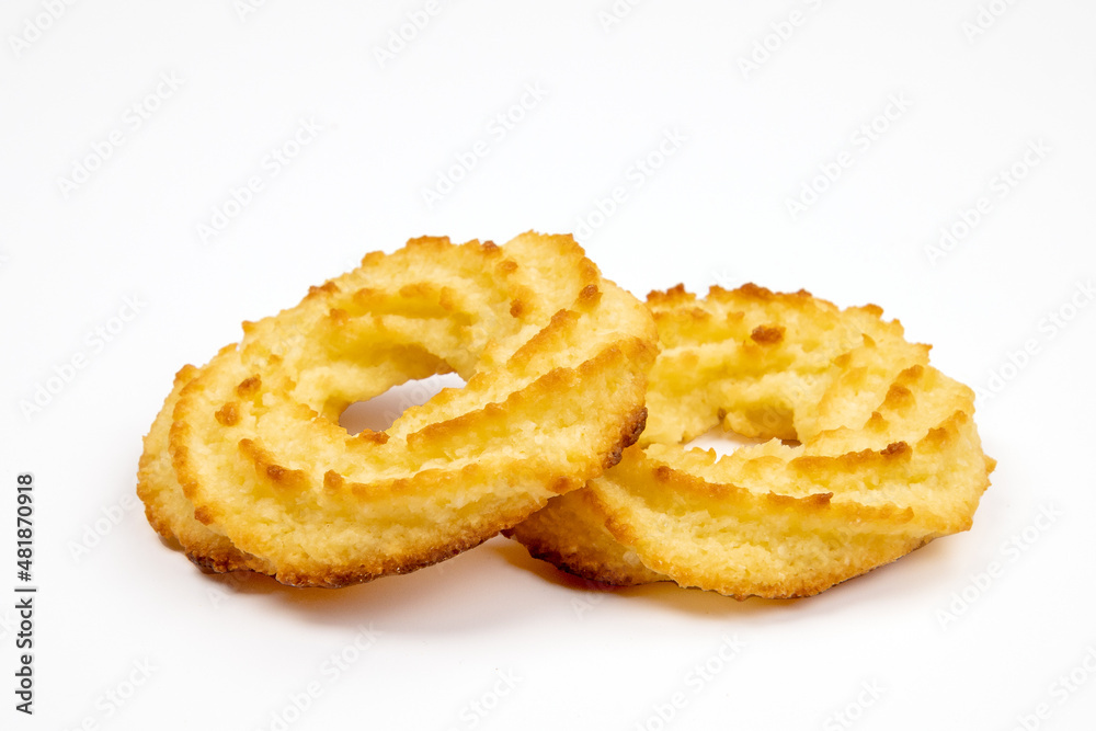 isolated coconut cake on a white background isolated coconut cake on a white background