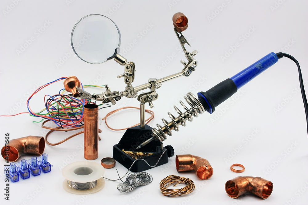 Soldering iron and electrical wires
