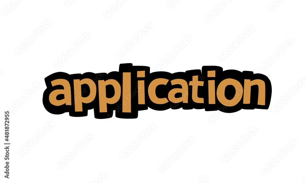 APPLICATION writing vector design on white background APPLICATION writing vector design on white background