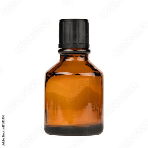 medical brown glass bottle isolated