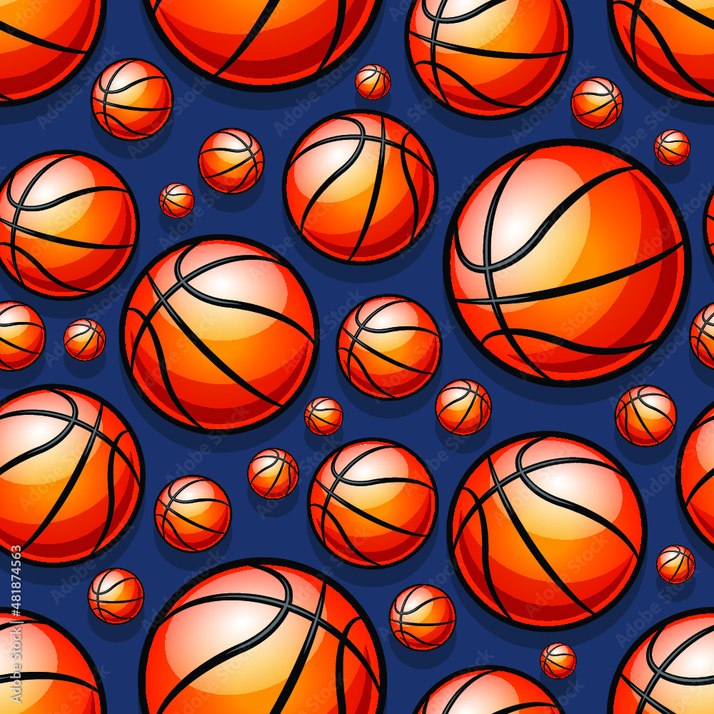 Seamless pattern with basketball balls vector digital paper design