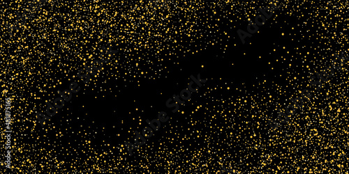 Wallpaper Mural Gold glitter confetti on a black background. Shiny sand particles are scattered. Decorative items. Luxury background for your design, greeting cards, invitations, vector Torontodigital.ca