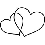 Overlap Heart Outline Icon Vector