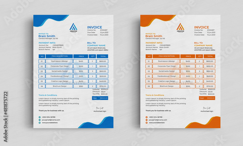 Professional business invoice template design

