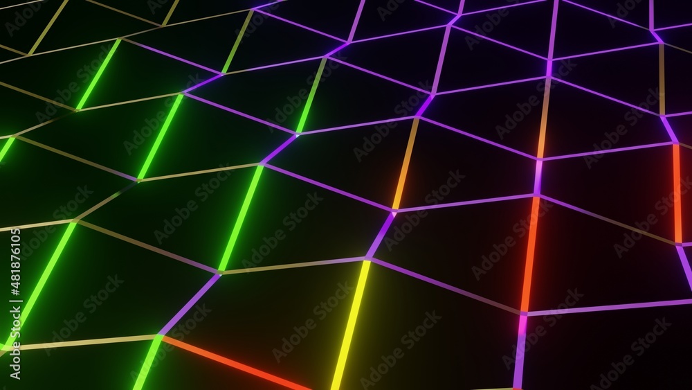 abstract black and colorful, neon color background image, geometric pattern colorful lined background wallpaper
