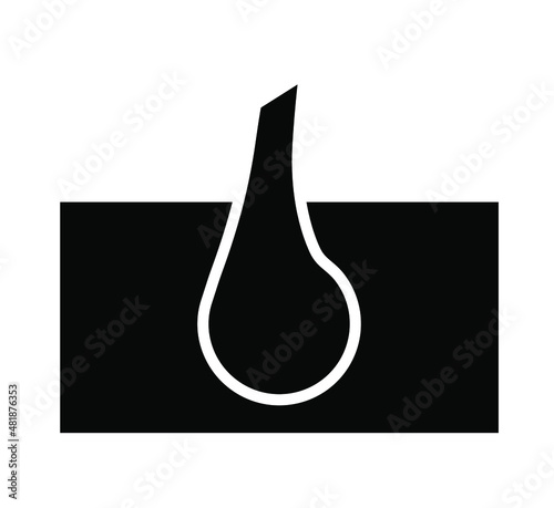 Hair root vector icon. Black hair Hair roots.
