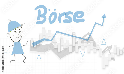 Börse Hintergrund Abbildung Chart Kurs Pfeil Diagramm