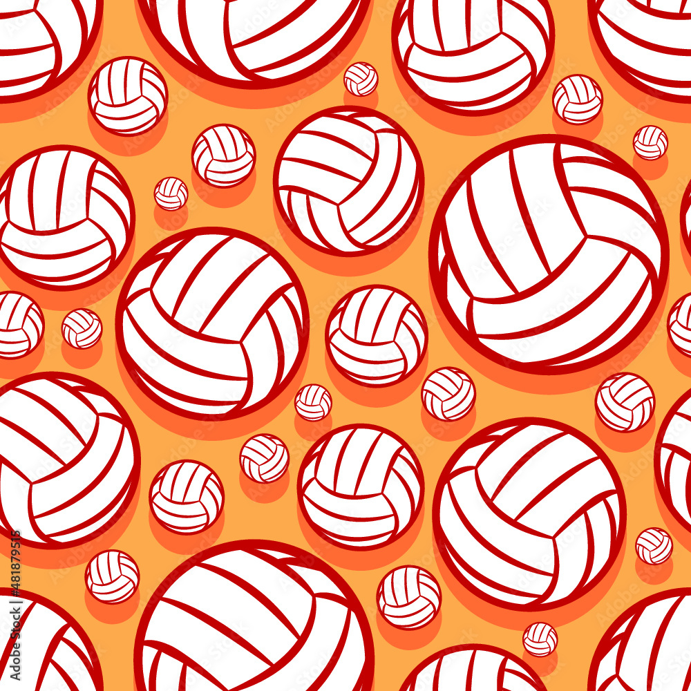 Volleyball balls seamless pattern design vector illustration