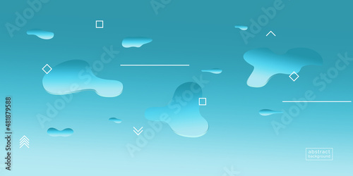 Modern abstract poster. Fluid shapes on light blue background. Artistic design for your project. EPS10 vector illustration