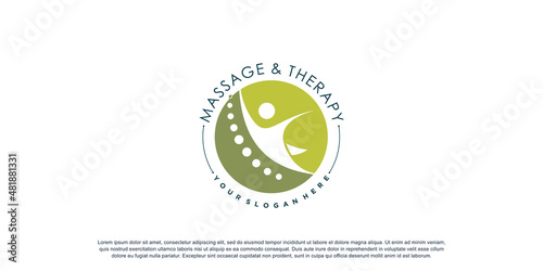 Chiropractic logo for massage and business with creative element concept Premium Vector