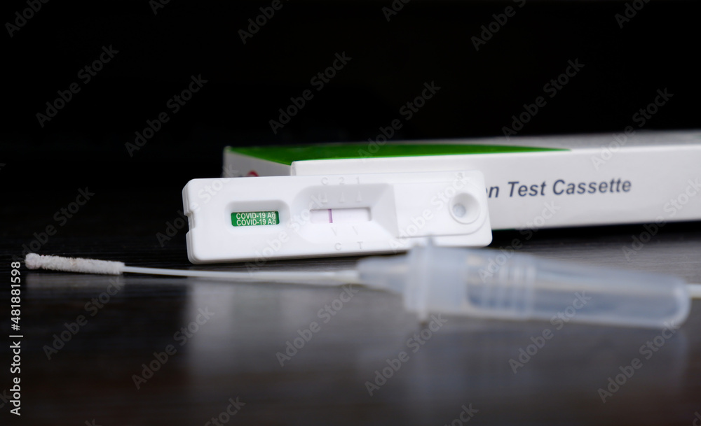 Covid-19 negative test result with SARS CoV-2 Rapid antigen test kit (ATK),Coronavirus infectious protective concept Covid-19 negative test result with SARS CoV-2 Rapid antigen test kit (ATK),Coronavirus infectious protective concept