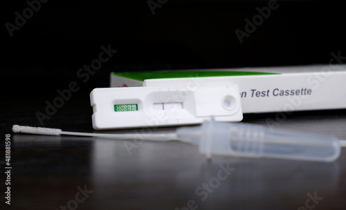 Covid-19 negative test result with SARS CoV-2 Rapid antigen test kit (ATK),Coronavirus infectious protective concept