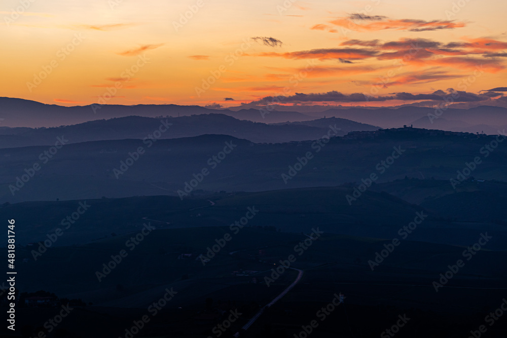 Sunset as seen from Guglionesi. Il tramonto vista da Guglionesi.