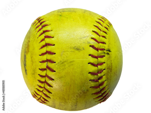 yellow baseball ball