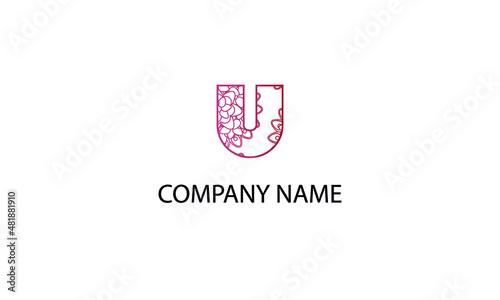 Letter U abstract monogram vector logo template