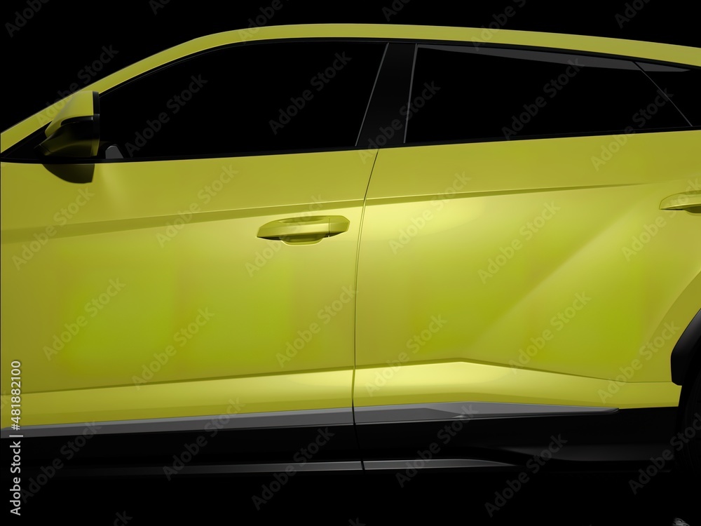 modern fast sports SUV and dark background 3d illustration
