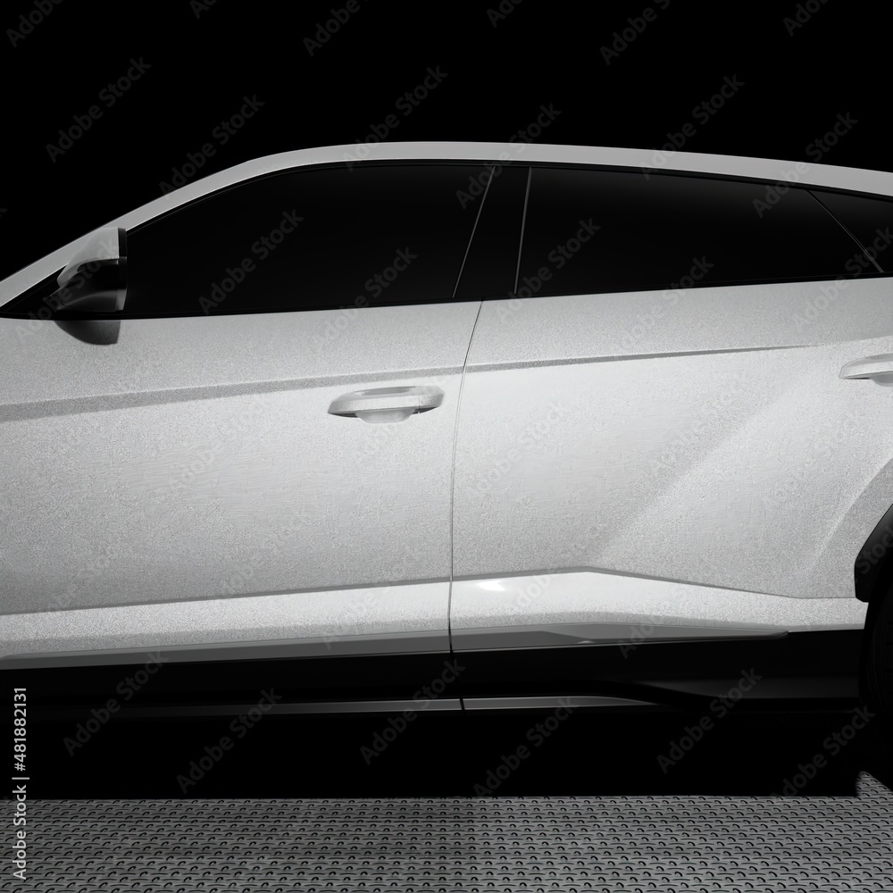 modern fast sports SUV and dark background 3d illustration modern fast sports SUV and dark background 3d illustration