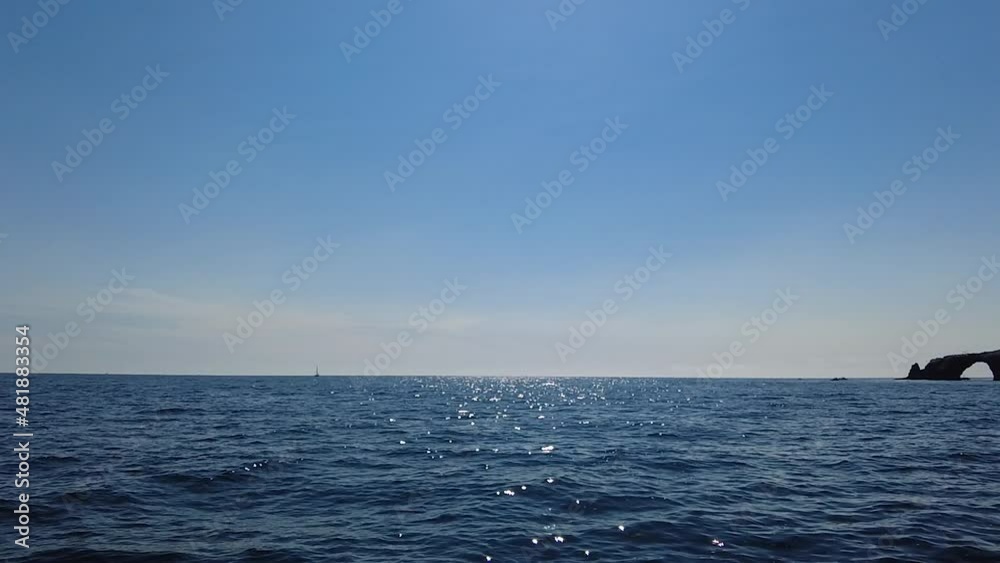 Sparkling Sunlight On Pacific Ocean As Anacapa Island in the Channel Islands Comes Into View Slow Motion Sparkling Sunlight On Pacific Ocean As Anacapa Island in the Channel Islands Comes Into View Slow Motion