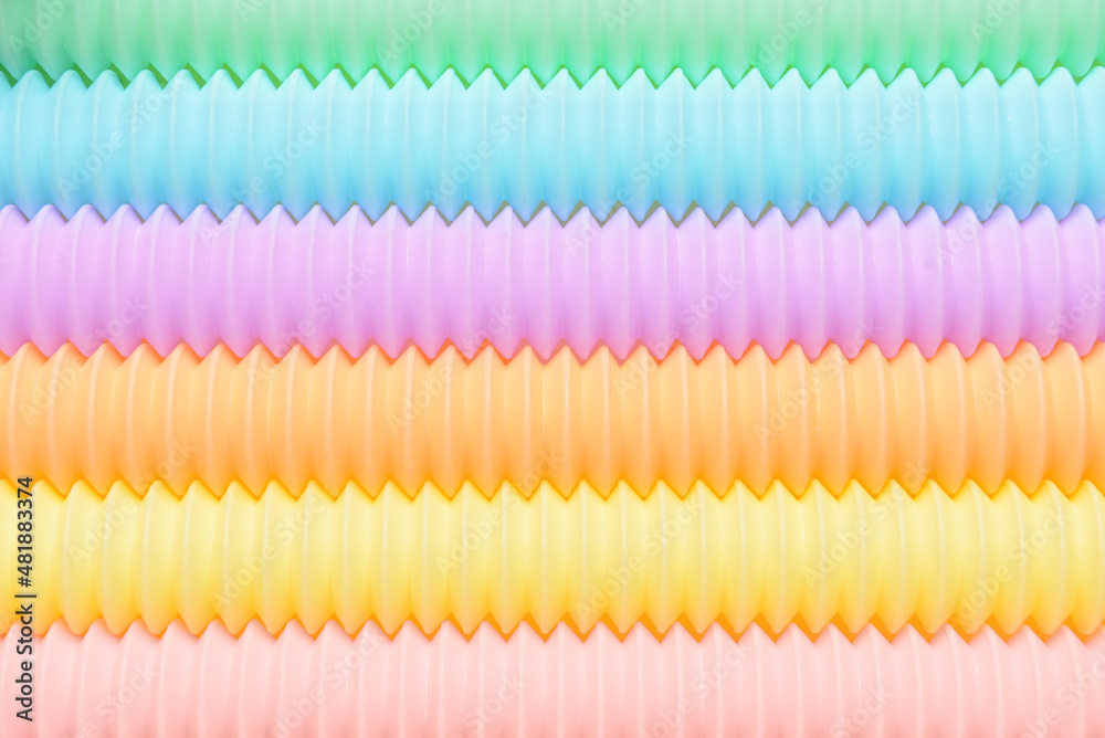 Texture of different colorful Pop Tubes, closeup Texture of different colorful Pop Tubes, closeup
