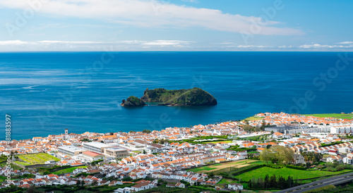 Town and islet of Vila Franca do Campo. Sao Miguel island. Azores, Portugal. No ads or branding.