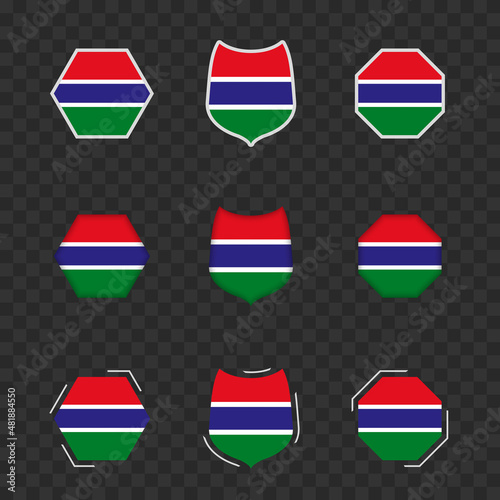 Free Download National symbols of Gambia on a dark transparent background, vector flags of Gambia. - GFXLoad