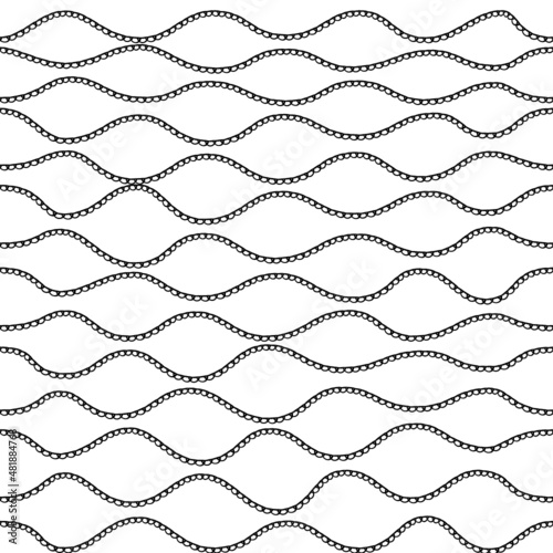 Seamless pattern, wave, brush art, illustration