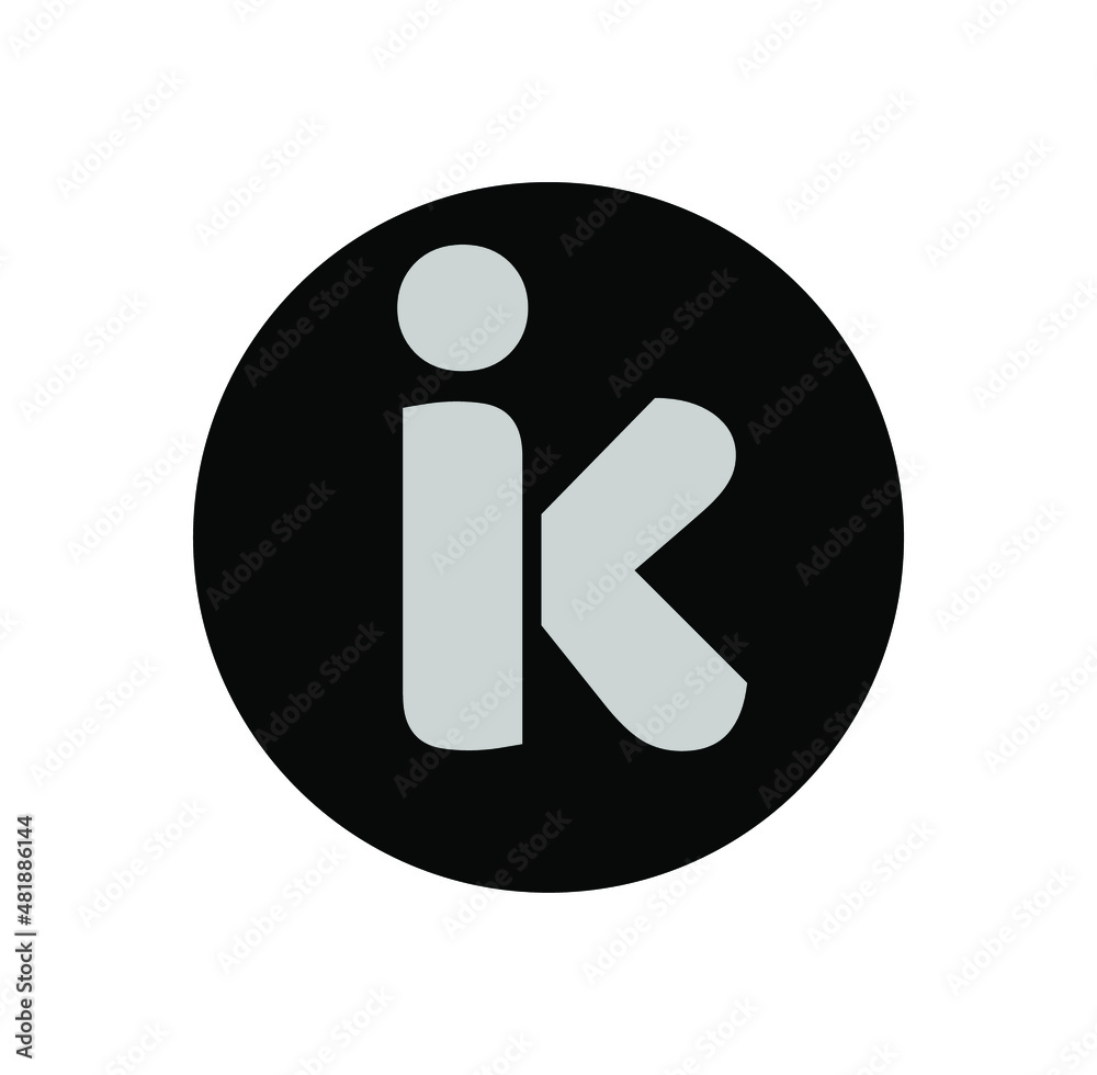 IK company name initial letters monogram. IK company icon. IK company name initial letters monogram. IK company icon.