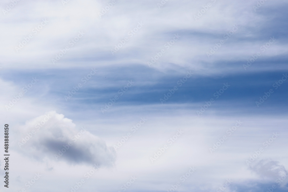 Blue sky covered with clouds. Cloudy weather. Shining clouds. Clean air. Heavenly background. Blue sky covered with clouds. Cloudy weather. Shining clouds. Clean air. Heavenly background.