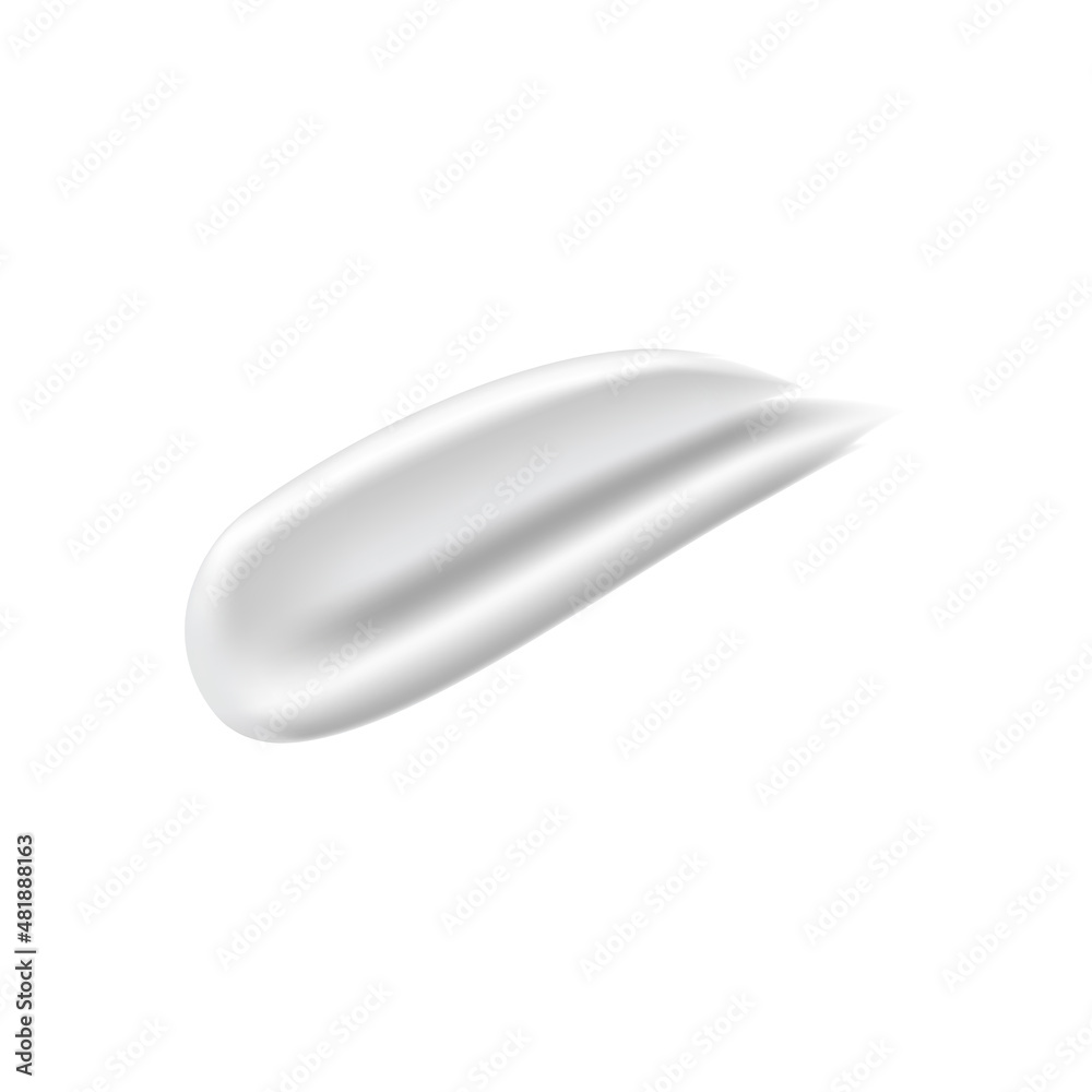 vector realistic smear of white cream on white isolated background, top view. concept of skin care, beauty. cream texture smear sample vector realistic smear of white cream on white isolated background, top view. concept of skin care, beauty. cream texture smear sample