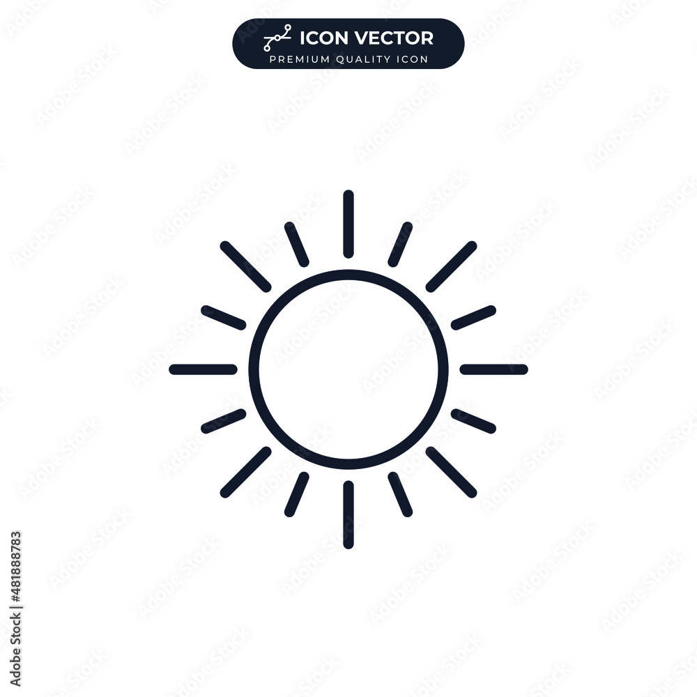 Sun Brightness icon symbol template for graphic and web design collection logo vector illustration