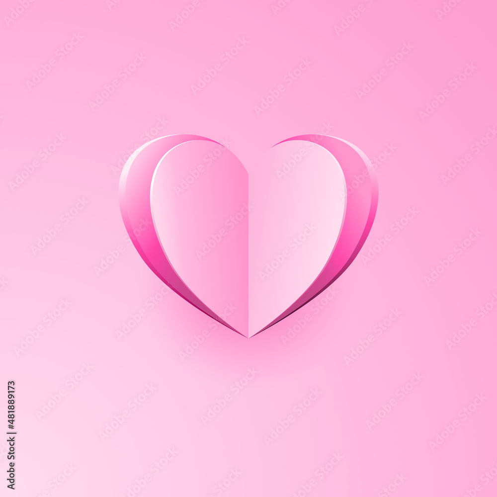 Happy valentine's day paper pink heart