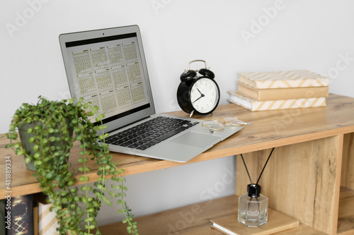 Laptop with digital calenda...