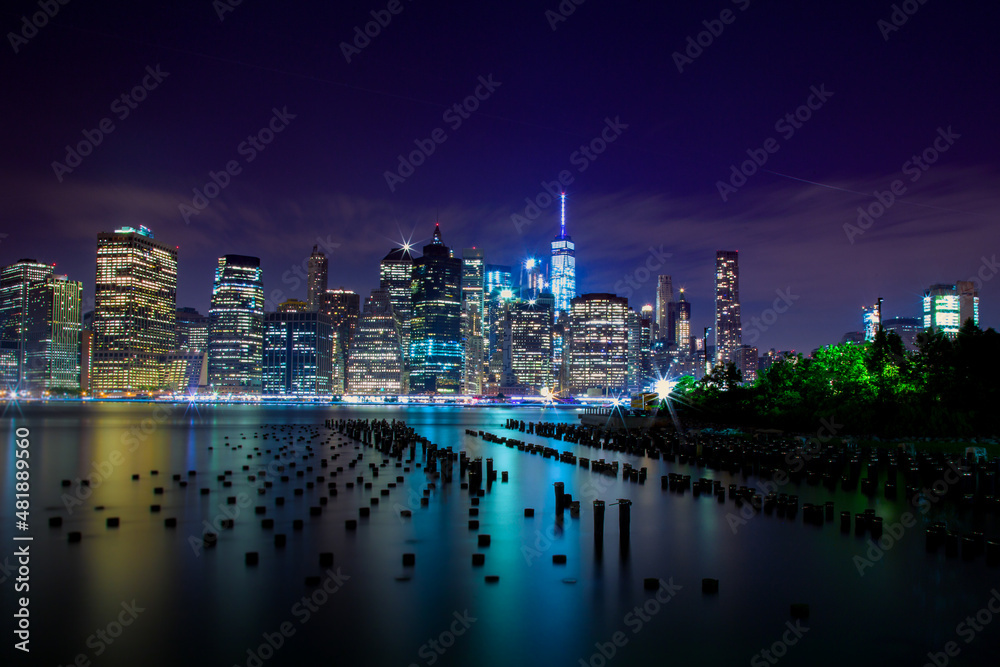NYC Skyline at night from Brooklyn