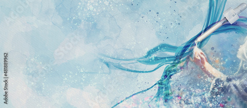 The elixir of life. Watercolor design element