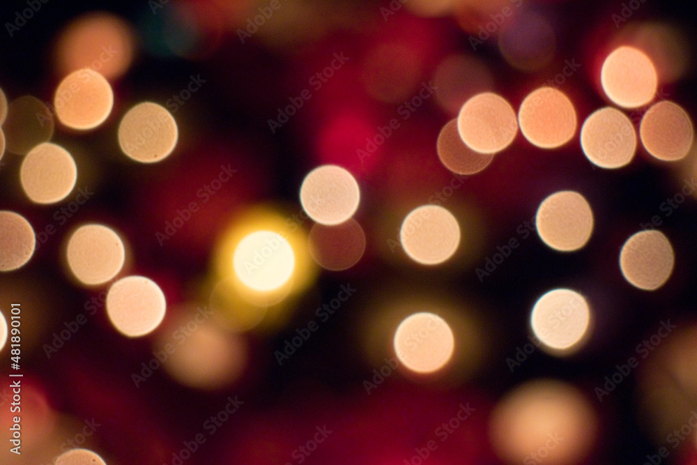 The bokeh red and yellow unfocused lights background