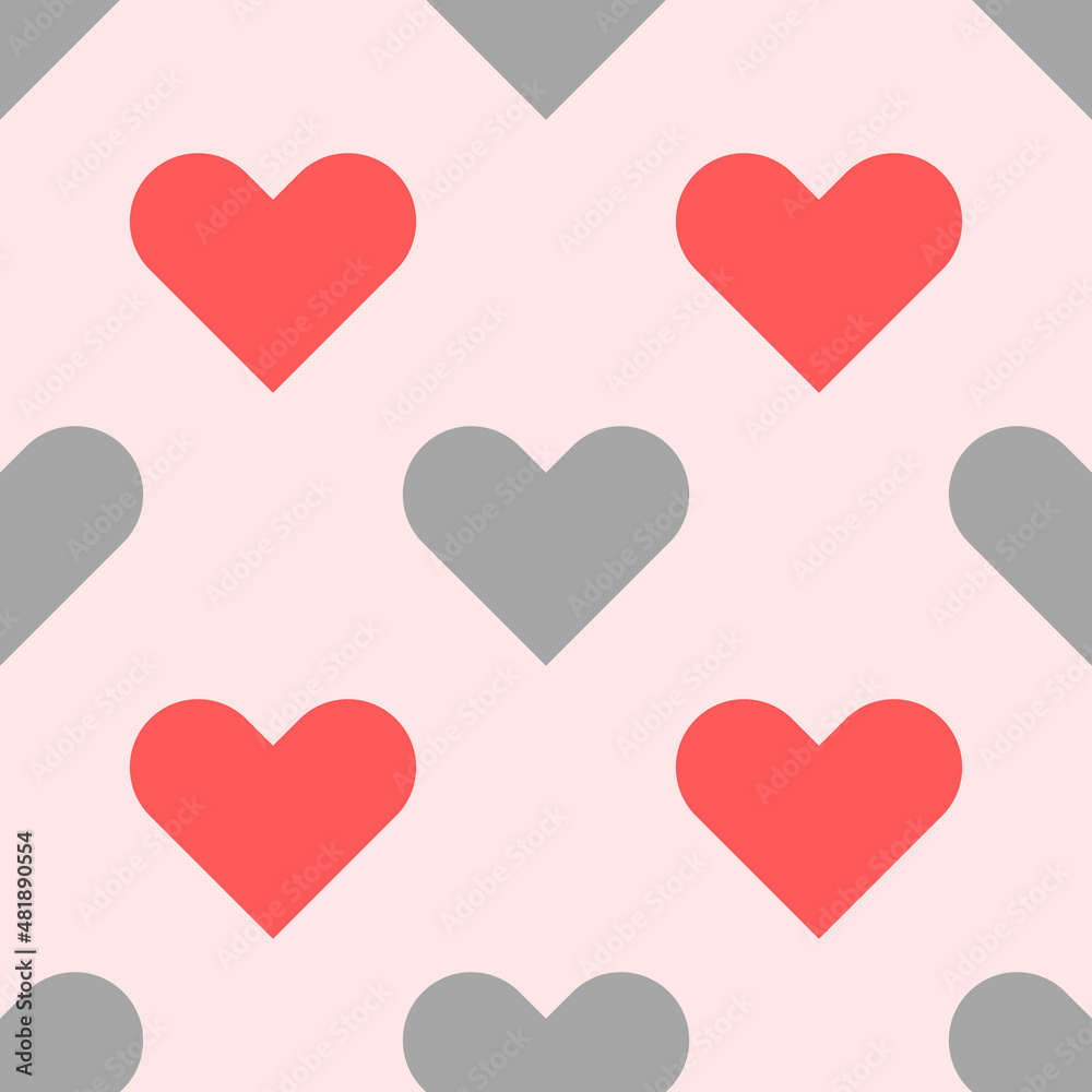 Heart seamless pattern. Background from love sign. Valentines day concept. Vector illustration for design, wrapping paper, promotion, banner.