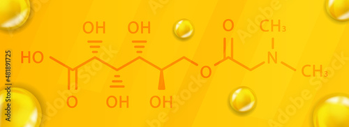 Vitamin B15 chemical formula. Vitamin B15 Realistic chemical molecular structure