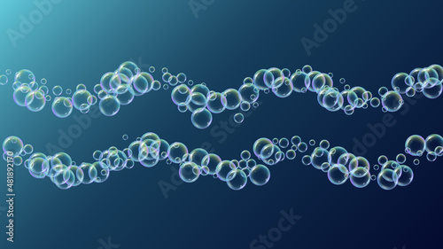 Foam party background with shampoo and soap suds bubbles.