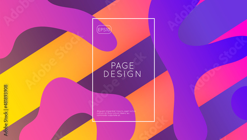 Rainbow Design. Spectrum Template. Neon Background. Blue Vibrant Cover. Cool Landing Page. Tech Modern Poster. Graphic Page. Gradient Website. Lilac Rainbow Design
