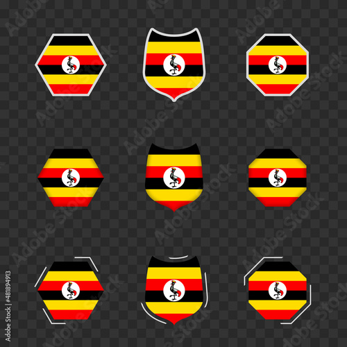 National symbols of Uganda on a dark transparent background, vector flags of Uganda. Free Download National symbols of Uganda on a dark transparent background, vector flags of Uganda. - GFXLoad