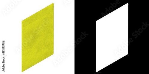 3D rendering illustration of a large yellow envelope