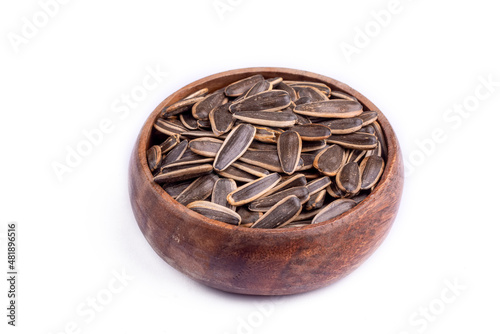 Salted sunflower seeds on a...