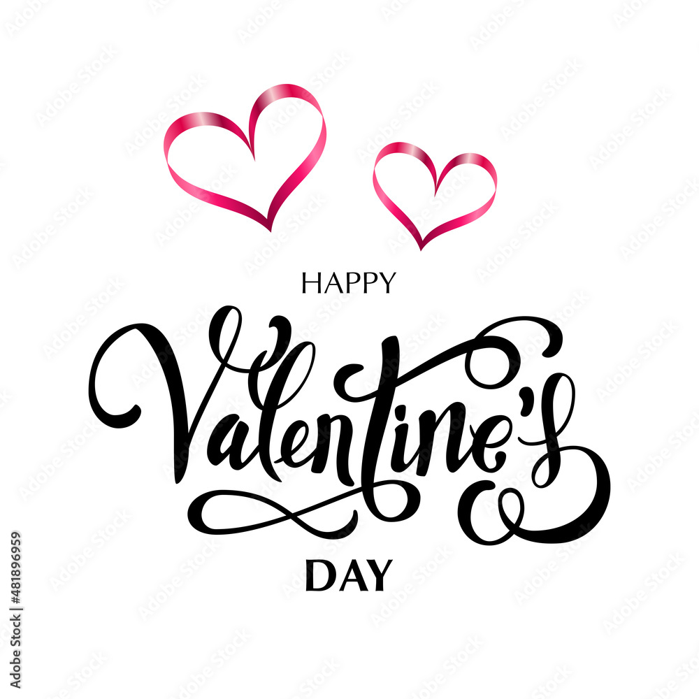 Valentines Day holiday banner with hearts and text