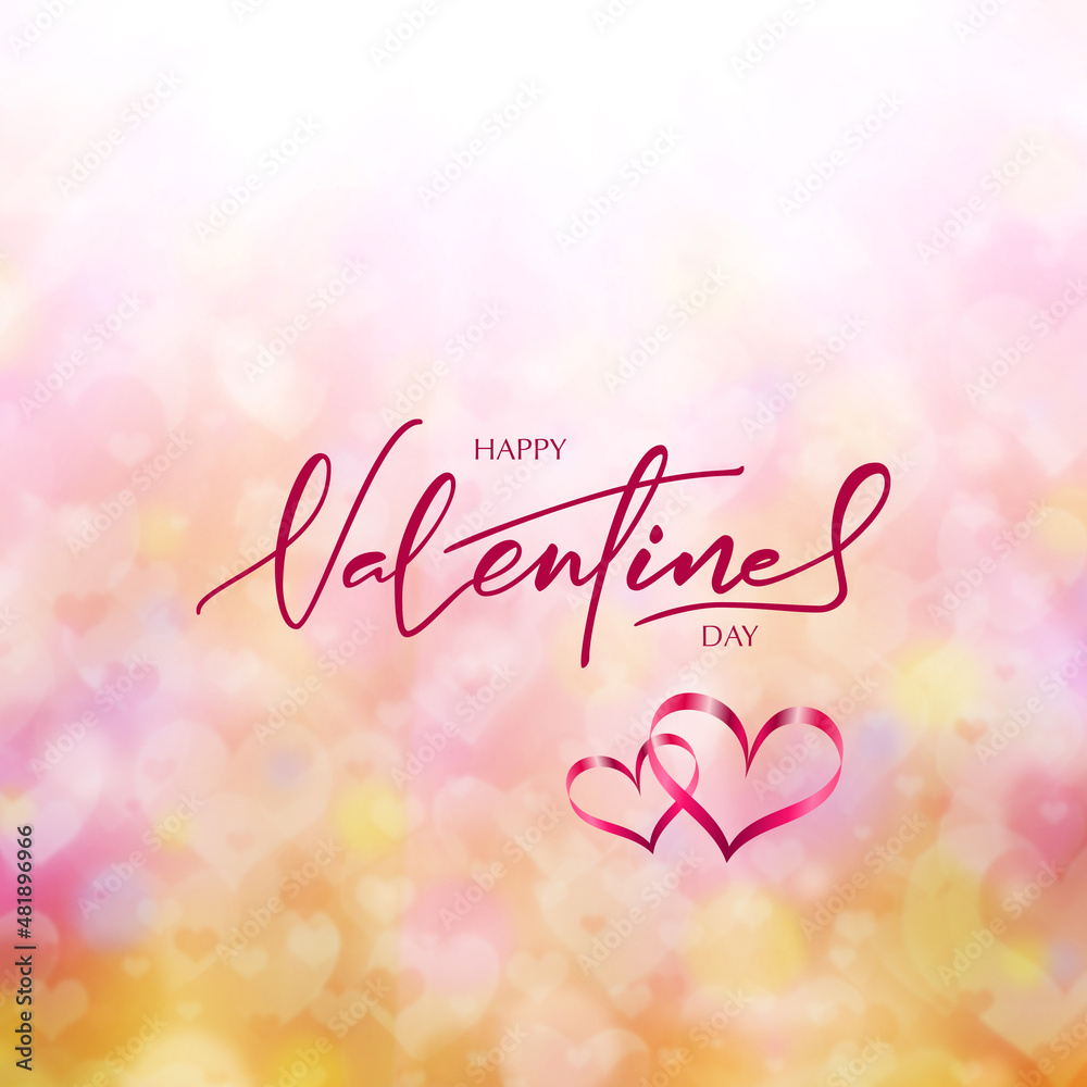 Valentines Day holiday banner with hearts and text